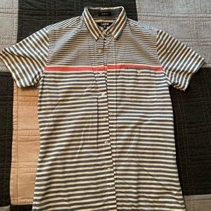 Stripped Short Sleeve Button Up